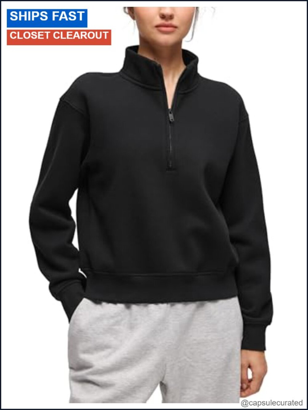 CRZ YOGA Fleece Lined Half Zip Sweatshirt Women's Activewear